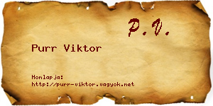 Purr Viktor névjegykártya